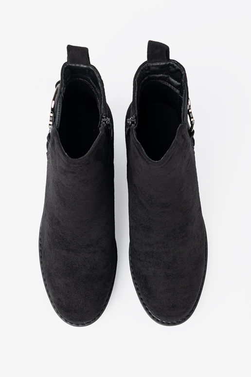 en daim chaussures couleur noire z elastyczną ÀstaÀką