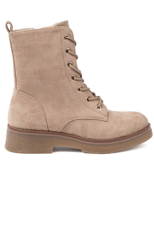 Élégant beige bottes d équitation hautes z okrągłym noskiem