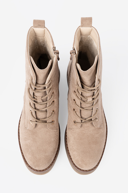 Élégant beige bottes d équitation hautes z okrągłym noskiem