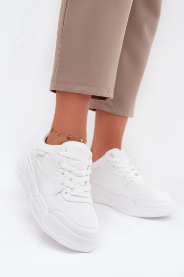 Chaussures modèle baskets Féminin avec une plateforme Big Star SS274590 HI-POLY SYSTEM couleur blanche