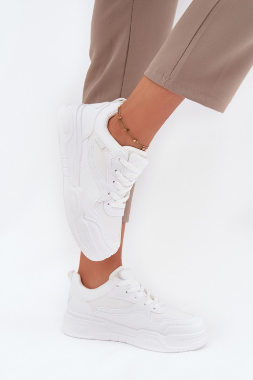 Chaussures modèle baskets Féminin avec une plateforme Big Star SS274590 HI-POLY SYSTEM couleur blanche
