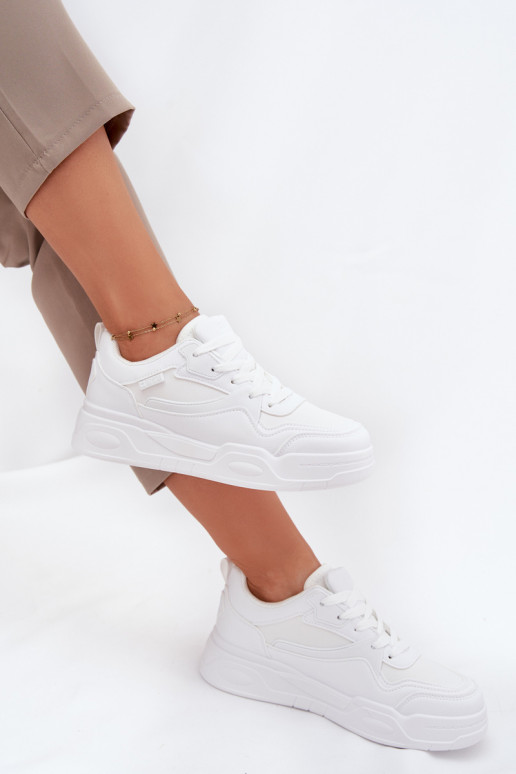 Chaussures modèle baskets Féminin avec une plateforme Big Star SS274590 HI-POLY SYSTEM couleur blanche