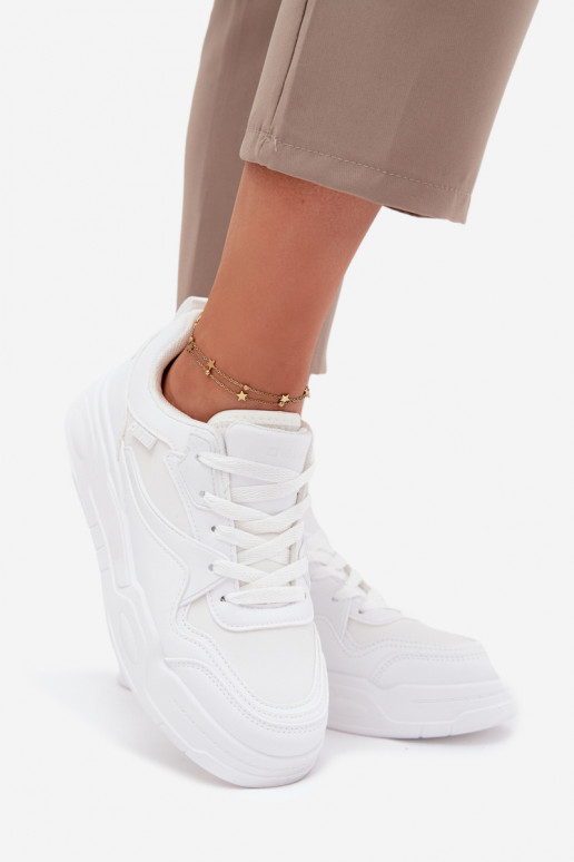 Chaussures modèle baskets Féminin avec une plateforme Big Star SS274590 HI-POLY SYSTEM couleur blanche