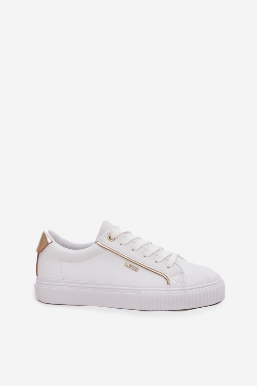 Féminin Chaussures modèle baskets en cuir écologique Big Star SS274026 Blanc-couleur dorée