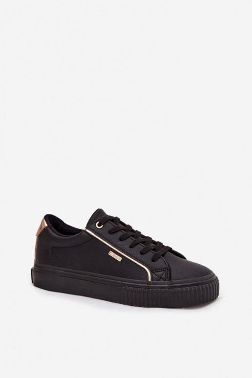 Féminin Chaussures modèle baskets en cuir écologique Big Star SS274025 Noir et-couleur dorée Féminin Chaussures modèle baskets en cuir écologique Big Star SS274025 Noir et-couleur dorée