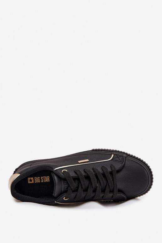 Féminin Chaussures modèle baskets en cuir écologique Big Star SS274025 Noir et-couleur dorée Féminin Chaussures modèle baskets en cuir écologique Big Star SS274025 Noir et-couleur dorée