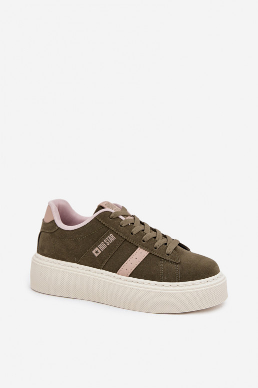 Chaussures modèle baskets Féminin avec une plateforme Big Star SS274349 couleur verte
