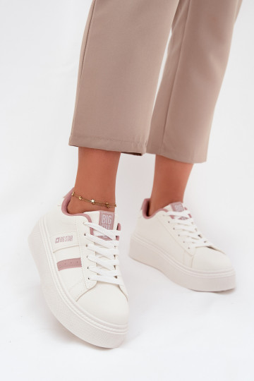 Chaussures modèle baskets Féminin avec une plateforme Big Star SS274346 couleur blanche 2