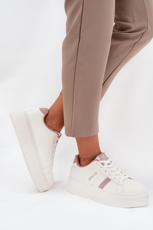 Chaussures modèle baskets Féminin avec une plateforme Big Star SS274346 couleur blanche