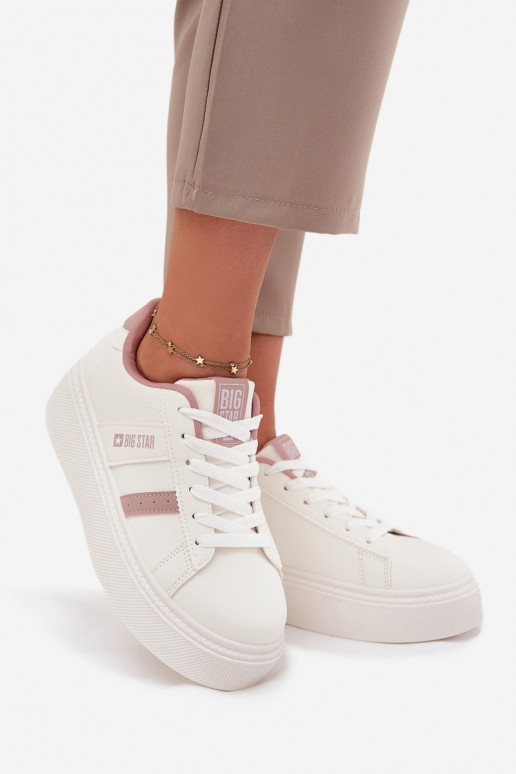 Chaussures modèle baskets Féminin avec une plateforme Big Star SS274346 couleur blanche