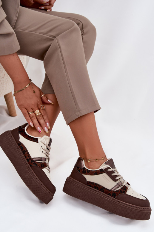 Féminin Chaussures modèle baskets avec une plateforme Big Star SS274356 avec des motifs en fourrure de léopard brun-beige Féminin Chaussures modèle baskets avec une plateforme Big Star SS274356 avec des motifs en fourrure de léopard brun-beige