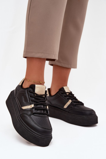 Baskets pour femmes couleur noir style sneakers avec plateforme Big Star SS274360 2