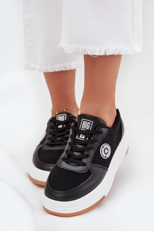 Chaussures modèle baskets Féminin avec une plateforme Big Star RR274573 HI-POLY SYSTEM couleur noire