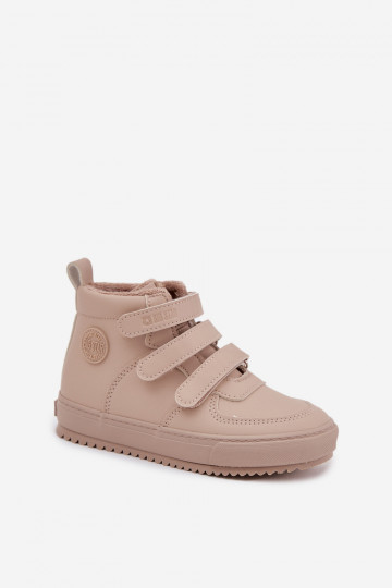 Bottines pour enfants couleur sable style sneakers isolées avec fermetures auto-agrippantes Big Star SS374072