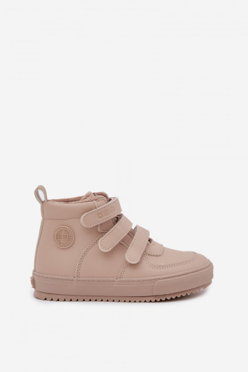 Bottines pour enfants couleur sable style sneakers isolées avec fermetures auto-agrippantes Big Star SS374072 2