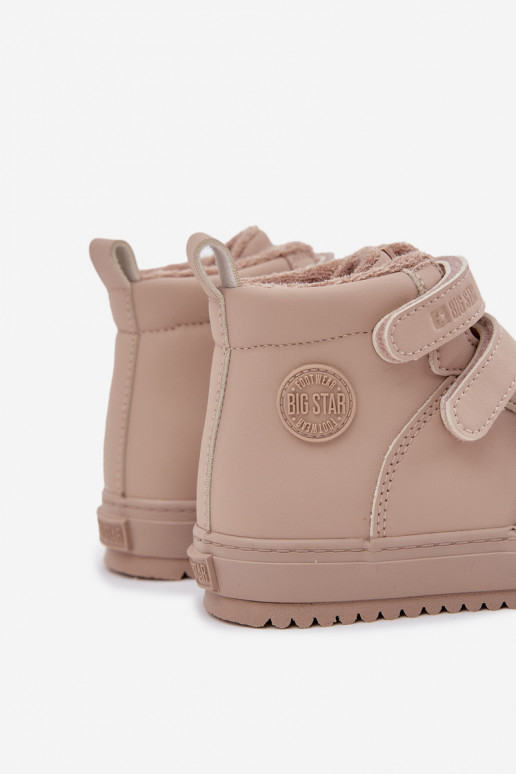 réchauffer Bottines modèle baskets Puéril avec attaches adhésives Big Star SS374072 beige