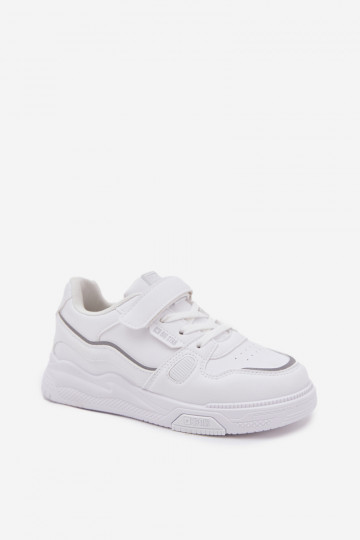 Baskets pour enfants couleur blanche style sneakers avec fermetures auto-agrippantes Big Star SS374042