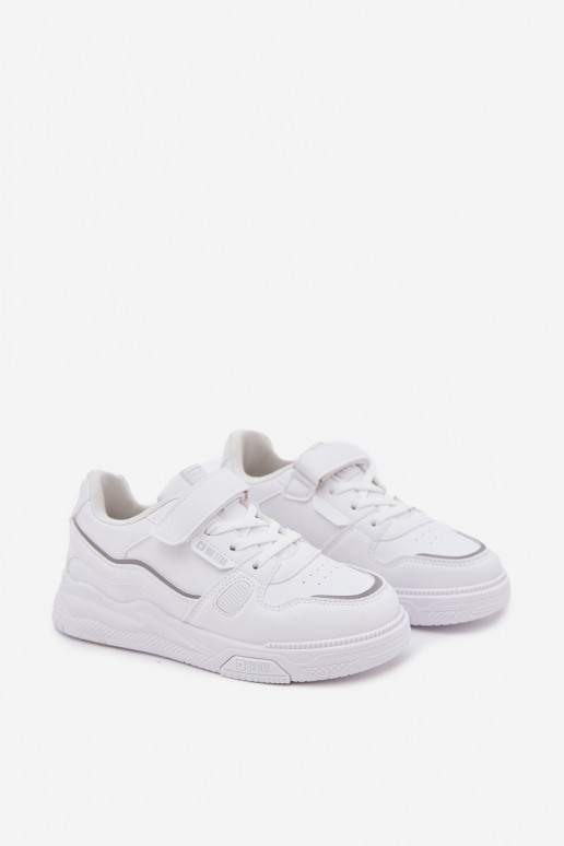 Chaussures modèle baskets Puéril avec attaches adhésives Big Star SS374042 couleur blanche