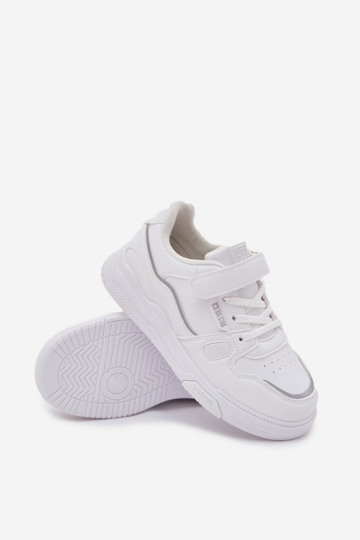 Chaussures modèle baskets Puéril avec attaches adhésives Big Star SS374042 couleur blanche
