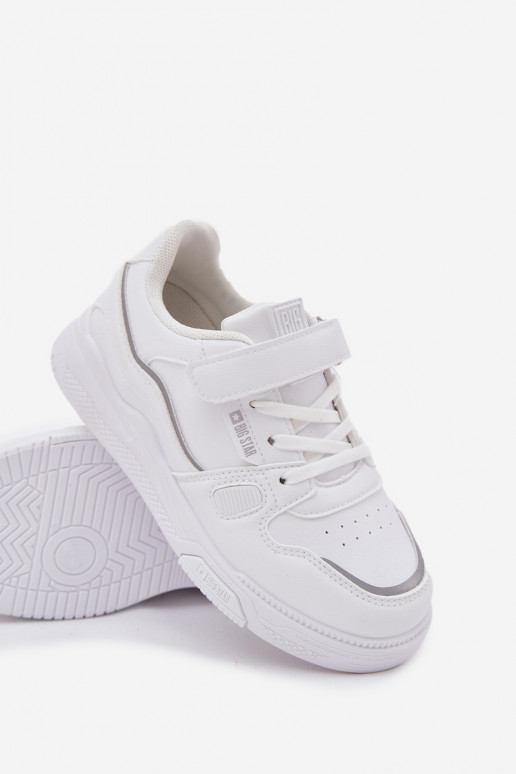 Chaussures modèle baskets Puéril avec attaches adhésives Big Star SS374042 couleur blanche