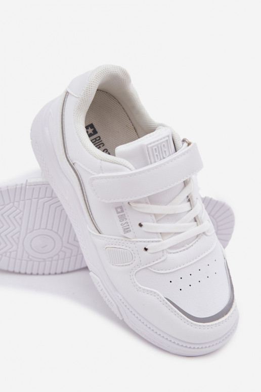 Chaussures modèle baskets Puéril avec attaches adhésives Big Star SS374042 couleur blanche