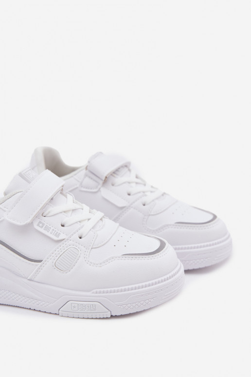 Chaussures modèle baskets Puéril avec attaches adhésives Big Star SS374042 couleur blanche