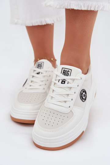 Chaussures modèle baskets Féminin avec une plateforme Big Star RR274572 HI-POLY SYSTEM couleur blanche