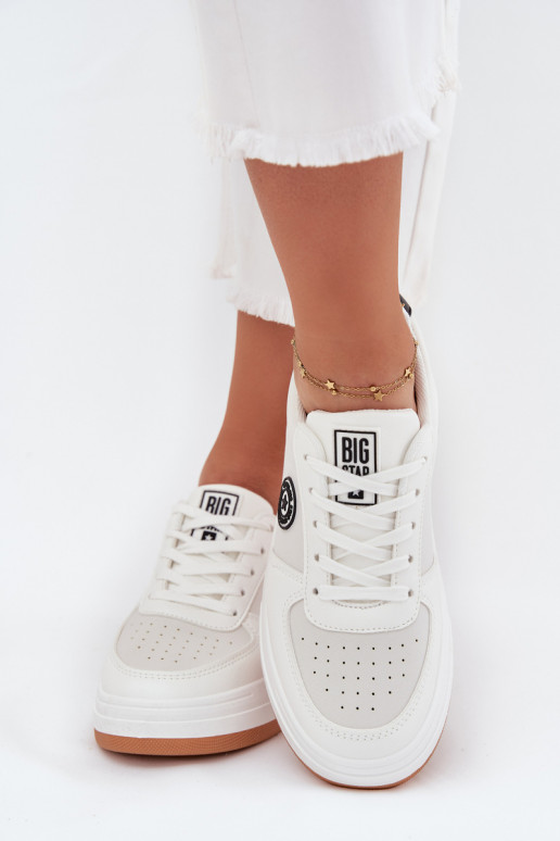 Chaussures modèle baskets Féminin avec une plateforme Big Star RR274572 HI-POLY SYSTEM couleur blanche