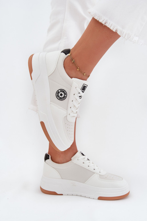 Chaussures modèle baskets Féminin avec une plateforme Big Star RR274572 HI-POLY SYSTEM couleur blanche