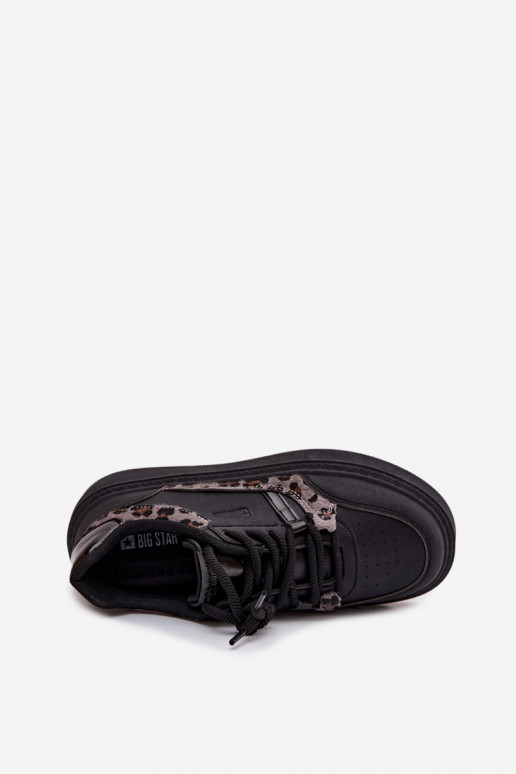 Féminin Chaussures modèle baskets avec une plateforme Big Star SS274358 avec des motifs en fourrure de léopard couleur noire Féminin Chaussures modèle baskets avec une plateforme Big Star SS274358 avec des motifs en fourrure de léopard couleur noire