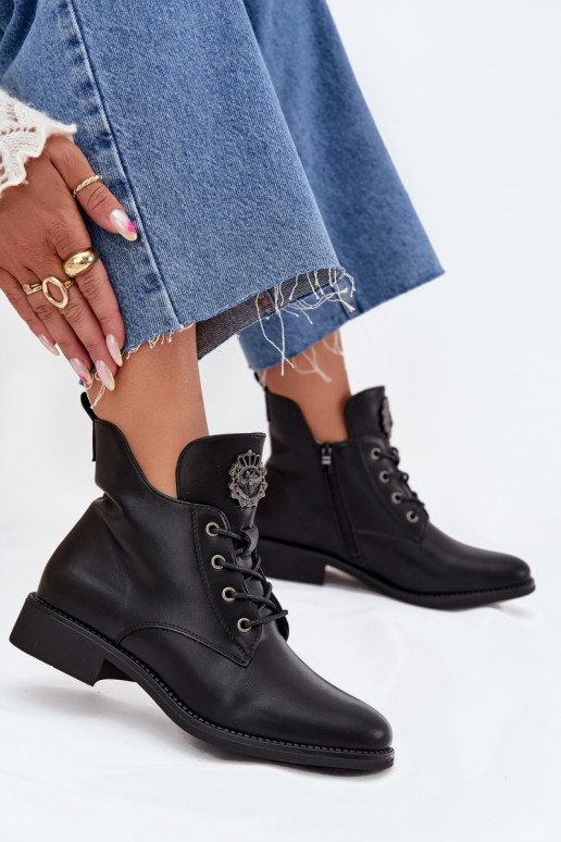 chaussures à talons bas pour femmes avec des talons larges Avec des décorations Detalem réchauffer couleur noire Cylira chaussures à talons bas pour femmes avec des talons larges Avec des décorations Detalem réchauffer couleur noire Cylira