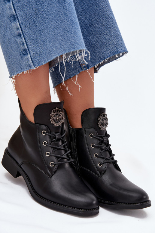 chaussures à talons bas pour femmes avec des talons larges Avec des décorations Detalem réchauffer couleur noire Cylira chaussures à talons bas pour femmes avec des talons larges Avec des décorations Detalem réchauffer couleur noire Cylira