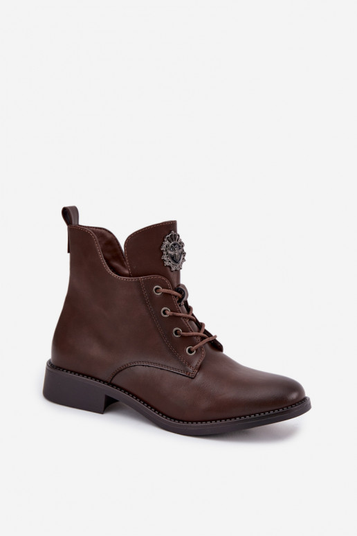 chaussures à talons bas pour femmes avec des talons larges Avec des décorations Detalem réchauffer marron Cylira chaussures à talons bas pour femmes avec des talons larges Avec des décorations Detalem réchauffer marron Cylira