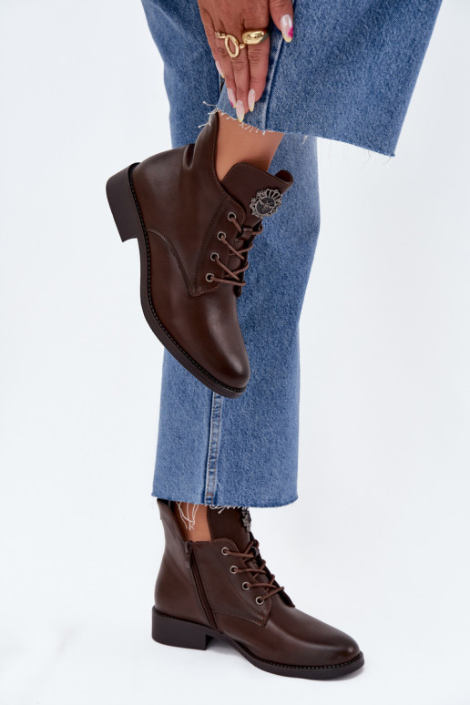 chaussures à talons bas pour femmes avec des talons larges Avec des décorations Detalem réchauffer marron Cylira chaussures à talons bas pour femmes avec des talons larges Avec des décorations Detalem réchauffer marron Cylira