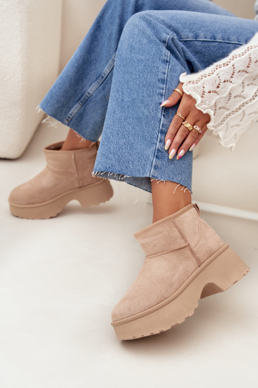 Bottes de neige Le bas des femmes Un modèle convaincant réchauffer avec de la fourrure à l intérieur couleur kaki Il fautvelle