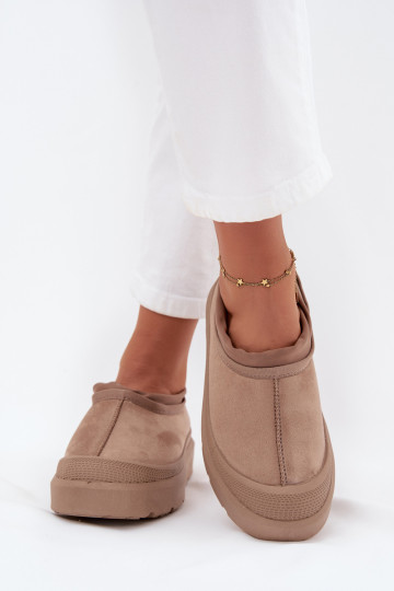 Bottes de neige femmes avec plateforme et hauteurs basses sable Izamine