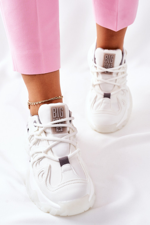 Féminin Style sportif chaussures Memory Foam Big Star II274088 couleur blanche