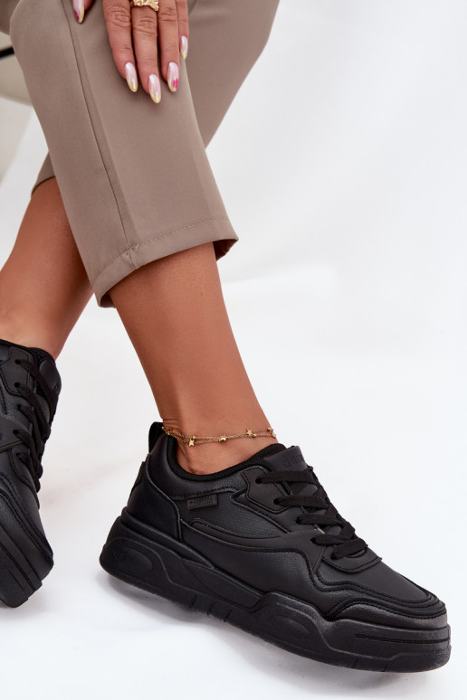 Chaussures modèle baskets Féminin avec une plateforme Big Star SS274589 HI-POLY SYSTEM couleur noire