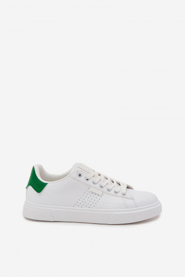 Baskets de loisirs blanches et vertes en simili cuir pour hommes Big Star OO174116 2