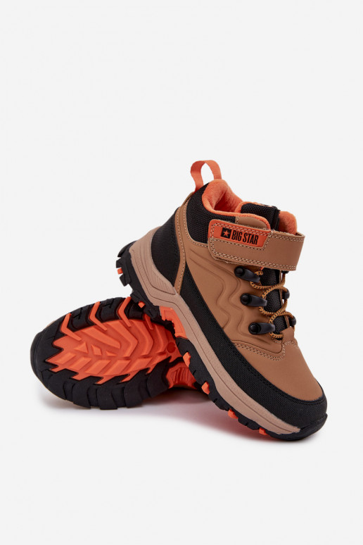 chaussures Bottes de neige Puéril avec attaches adhésives Big Star SS374012 marron