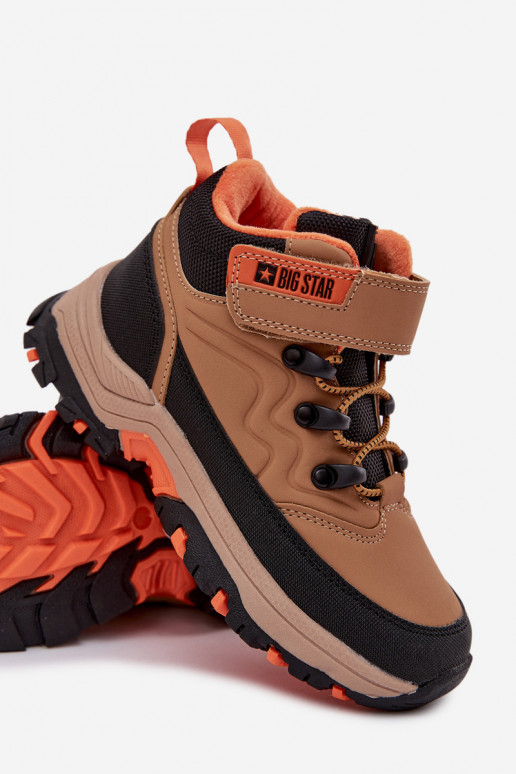chaussures Bottes de neige Puéril avec attaches adhésives Big Star SS374012 marron