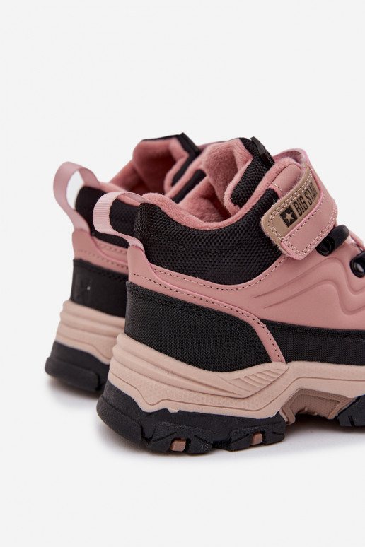 chaussures Bottes de neige Puéril avec attaches adhésives Big Star SS374011 couleur rose