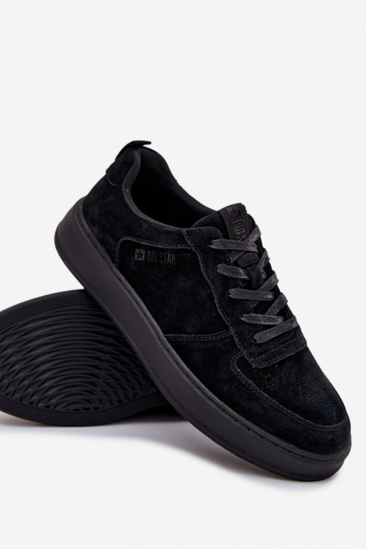 Mâle Chaussures modèle baskets avec une plateforme en daim Big Star OO174012 couleur noire