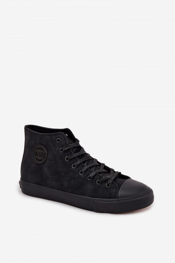 Chaussures décontractées pour hommes réchauffer en cuir écologique Big Star OO174247 HI-POLY SYSTEM couleur noire