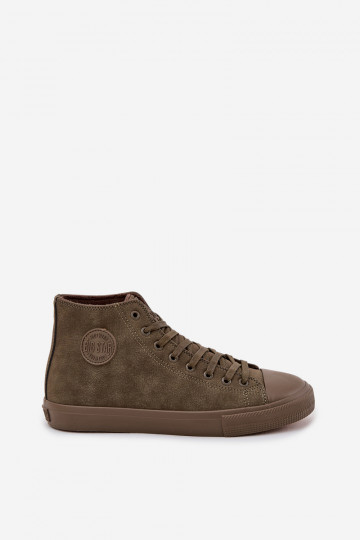 Baskets de loisirs chaudes pour hommes en simili cuir "Big Star OO174250 HI-POLY SYSTEM" couleur chaki 2