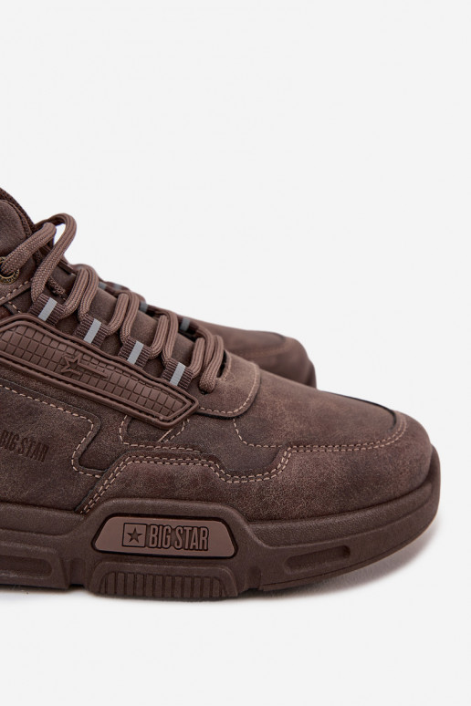 Chaussures modèle baskets Mâle Big Star SS174283 HI-POLY SYSTEM marron foncé