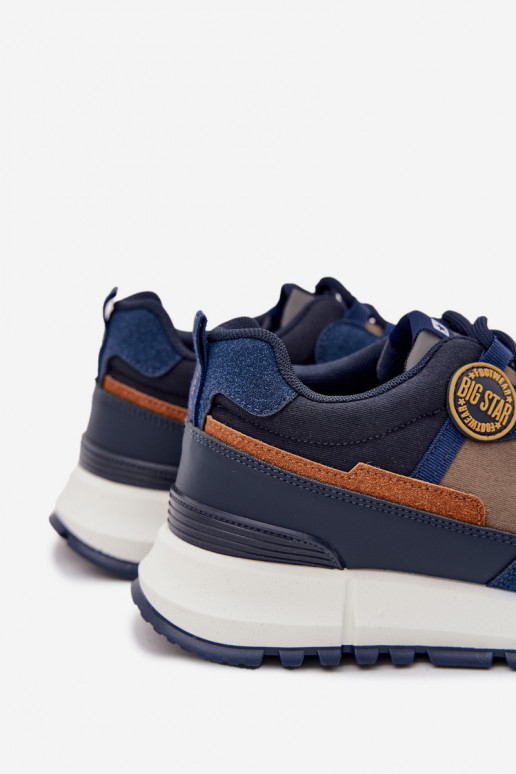 baskets Chaussures modèle baskets Mâle Big Star RR174279 HI-POLY SYSTEM bleu foncé