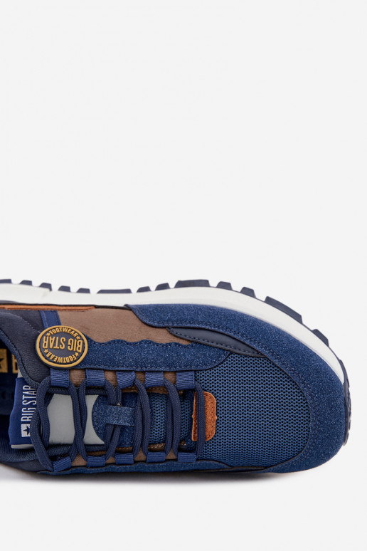 baskets Chaussures modèle baskets Mâle Big Star RR174279 HI-POLY SYSTEM bleu foncé