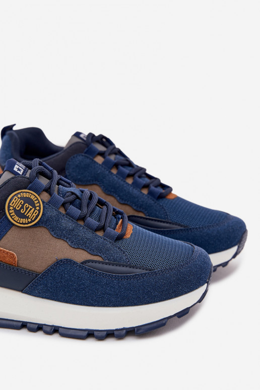 baskets Chaussures modèle baskets Mâle Big Star RR174279 HI-POLY SYSTEM bleu foncé