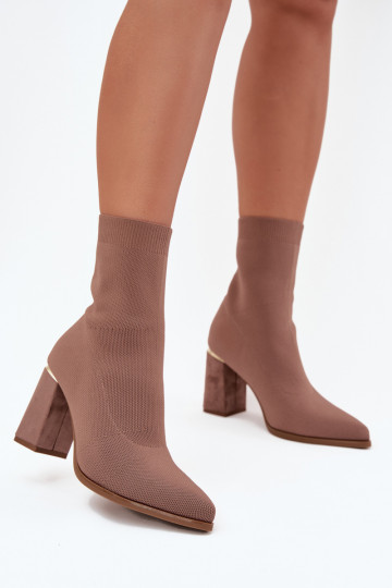 Bottines pour femmes à enfiler, couleur sable Virelle
